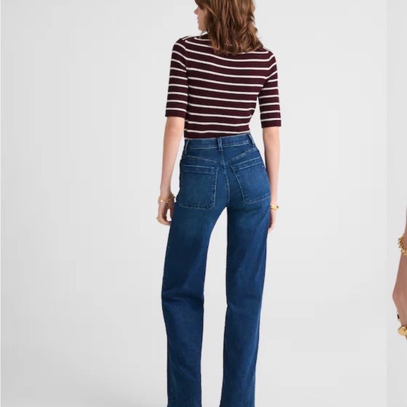 Madewell Emmett Wide-Leg Jeans Patch Pocket Nighthawk Wash Size 32 - Picture 5 of 12